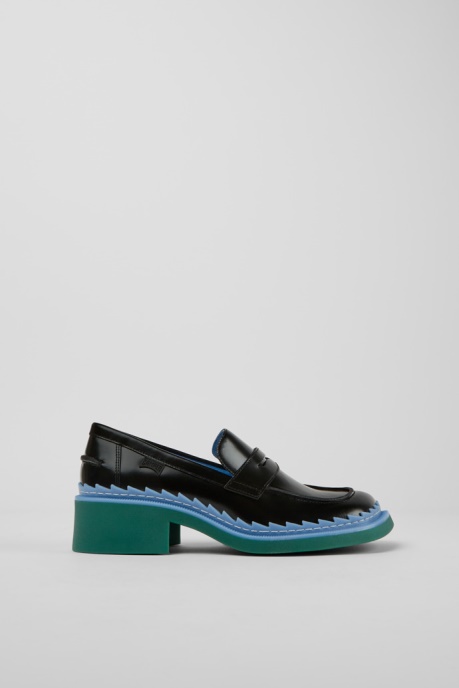 Taylor Black Blue And Green Leather Loafers For Women Camper AU New Arrivals