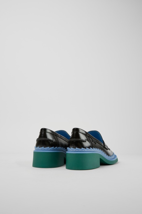 Taylor Black Blue And Green Leather Loafers For Women Camper AU New Arrivals
