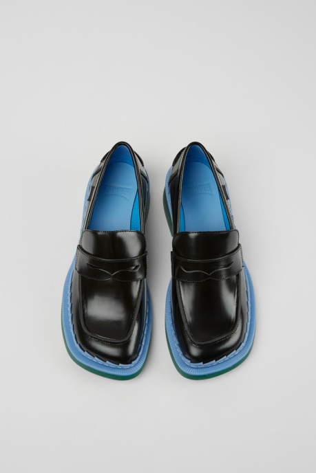 Taylor Black Blue And Green Leather Loafers For Women Camper AU New Arrivals