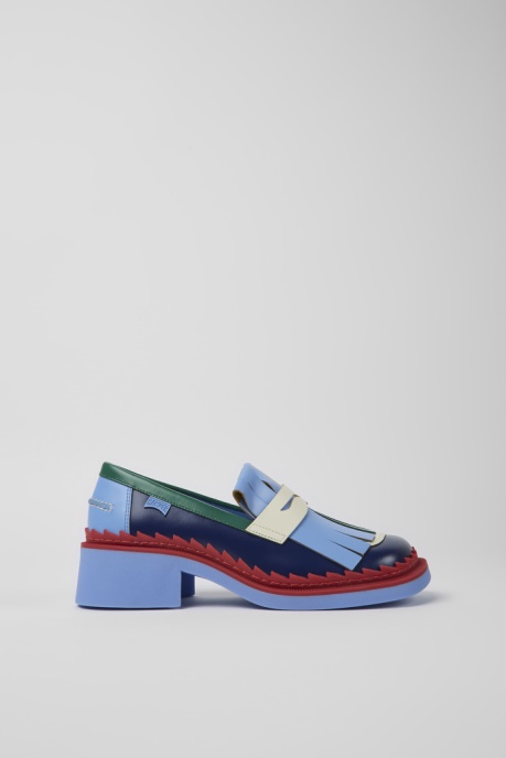 Camper AU Design Twins Multicolored Leather Loafers For Women