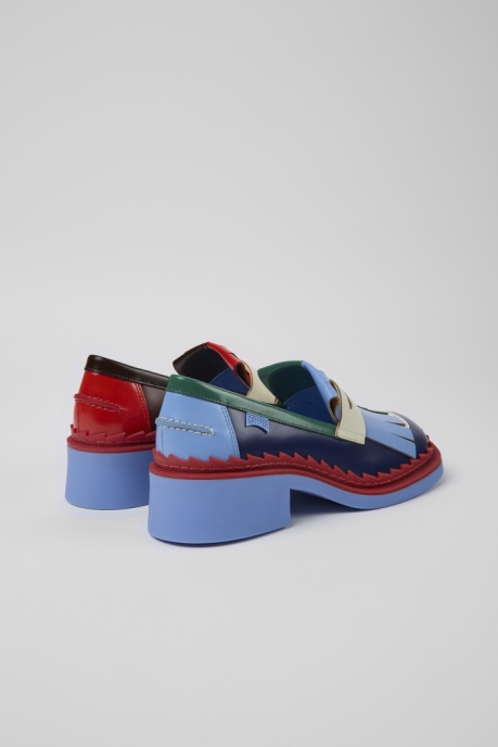 Camper AU Design Twins Multicolored Leather Loafers For Women