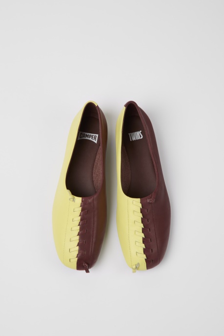 Twins Yellow And Burgundy Ballerina Flats For Women Exclusive Camper AU