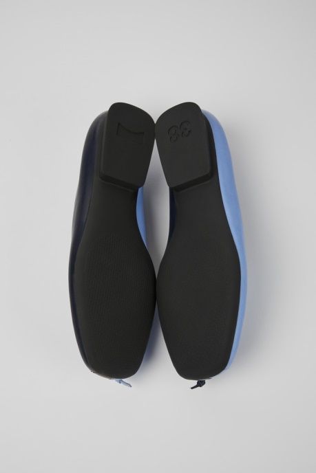 Twins Blue Leather Ballerina Flats For Women Exclusive Camper AU