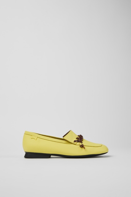 Exclusive Camper AU Casi Myra Yellow And Brown Leather Loafers For Women