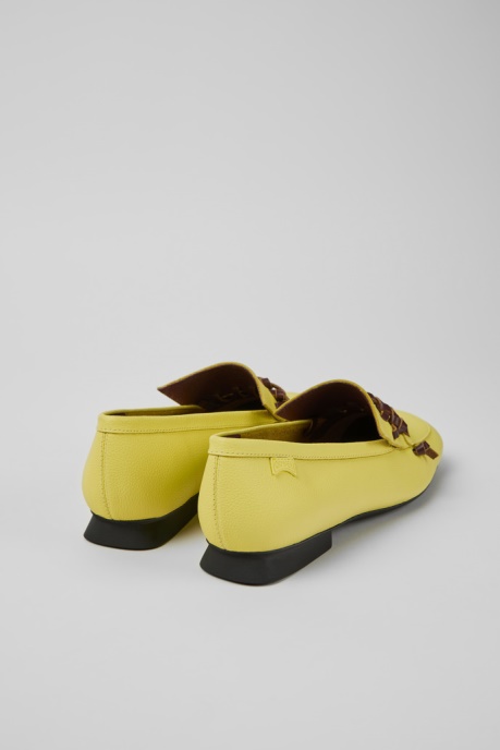 Exclusive Camper AU Casi Myra Yellow And Brown Leather Loafers For Women