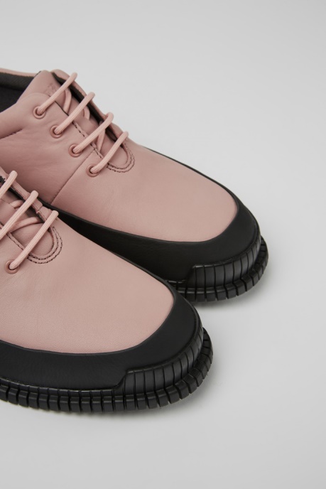 Camper AU Design Pix Pink And Black Leather Lace-Up Shoes For Women