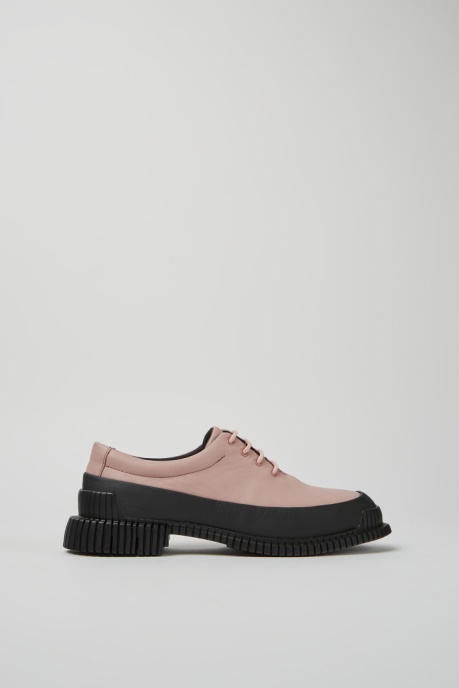 Camper AU Design Pix Pink And Black Leather Lace-Up Shoes For Women