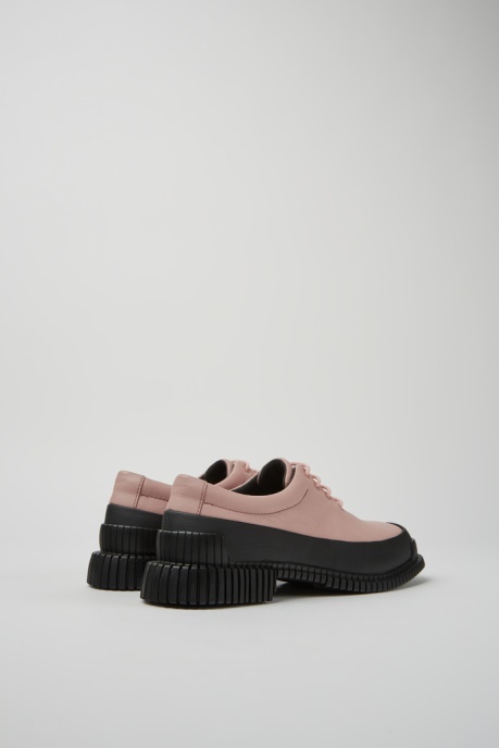 Camper AU Design Pix Pink And Black Leather Lace-Up Shoes For Women