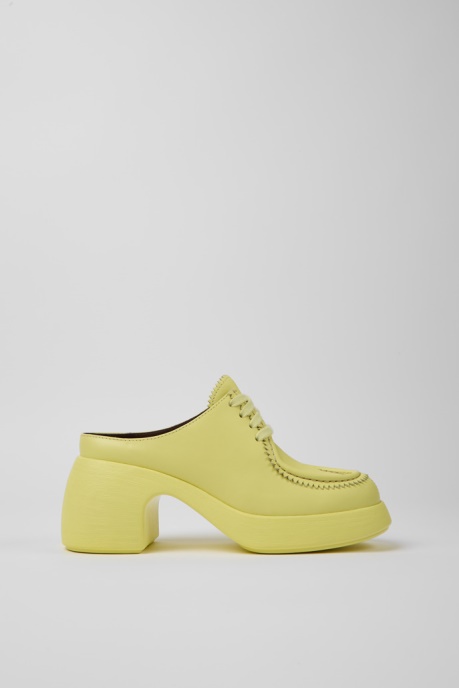 Design Thelma Yellow Leather Mules For Women Camper AU