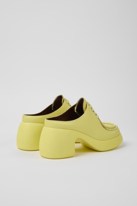 Design Thelma Yellow Leather Mules For Women Camper AU
