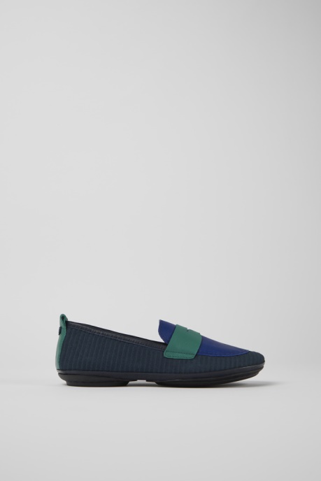 Camper AU Twins Blue And Green Recycled Leather Shoes For Women New Arrivals