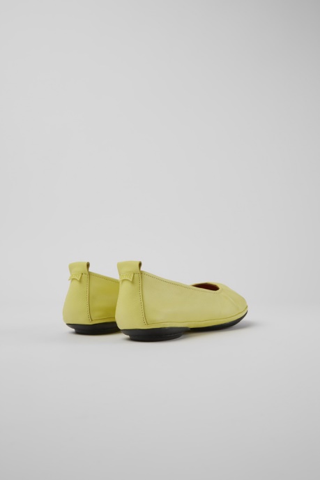 Camper AU Right Yellow Leather Ballerina Flats For Women New Arrivals