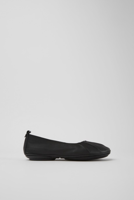 Camper AU Right Black Leather Ballerina Flats For Women New Arrivals