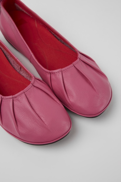 Right Pink Leather Ballerina Flats For Women Camper AU New Arrivals