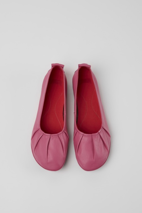 Right Pink Leather Ballerina Flats For Women Camper AU New Arrivals