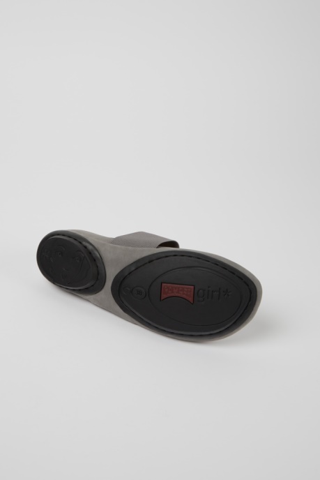 Camper AU Design Right Gray Nubuck Ballerina Flats For Women