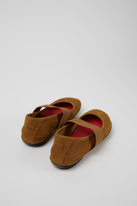 Right Brown Nubuck Ballerina Flats For Women Exclusive Camper AU