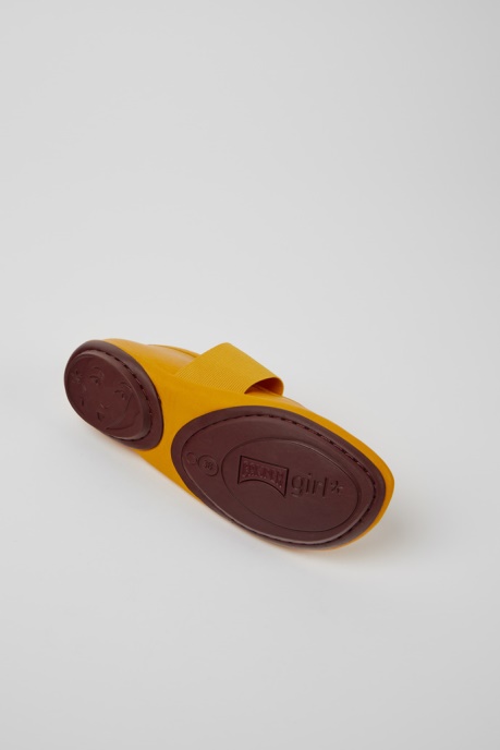 Right Yellow Leather Ballerina Flats For Women Exclusive Camper AU