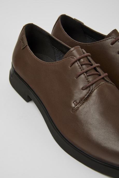 Camper AU Design Iman Dark Brown Leather Shoes For Women