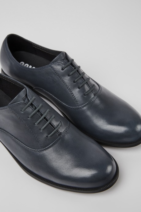 Camper AU Design Mil Black Leather Lace-Up Shoes For Women