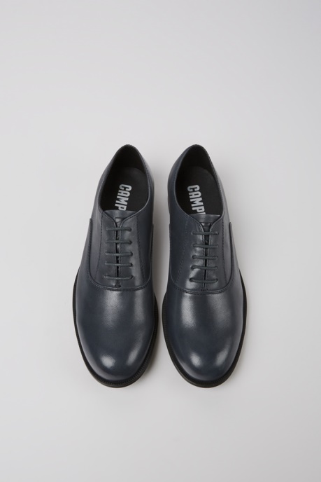 Camper AU Design Mil Black Leather Lace-Up Shoes For Women