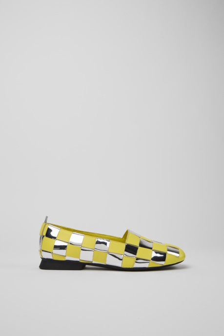 Camper AU Casi Myra Yellow And Silver Shoes For Women New Arrivals