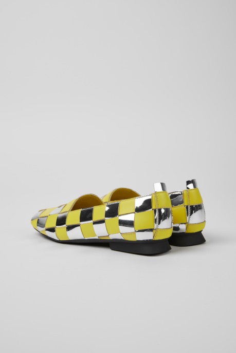 Camper AU Casi Myra Yellow And Silver Shoes For Women New Arrivals