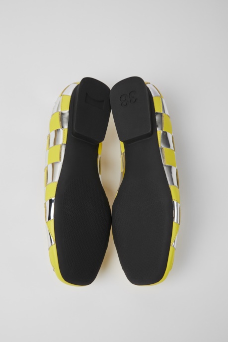 Camper AU Casi Myra Yellow And Silver Shoes For Women New Arrivals