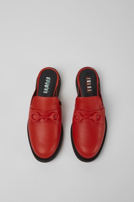 Design Twins Semiopen Red Leather Shoes Camper AU