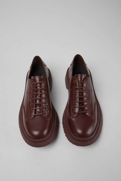 Walden Burgundy Leather Lace-Up Shoes Exclusive Camper AU