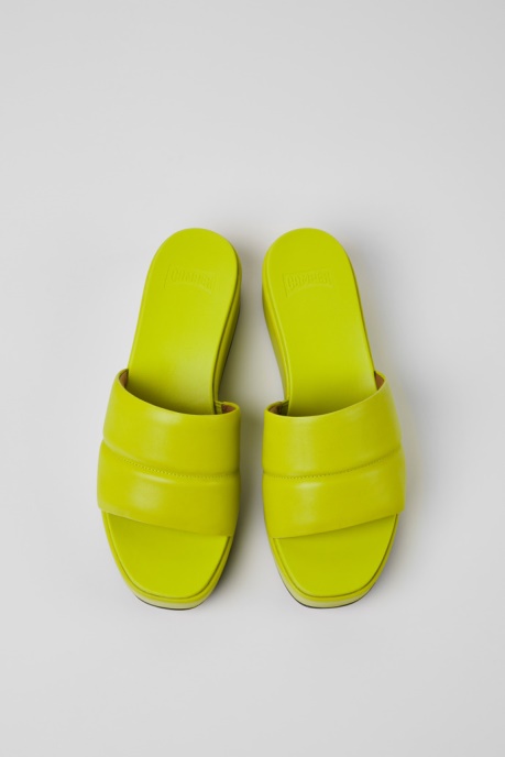 Camper AU Design Misia Green Leather Sandals For Women