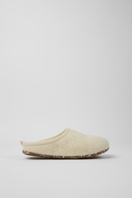 Design Wabi Beige Wool Slippers For Women Camper AU