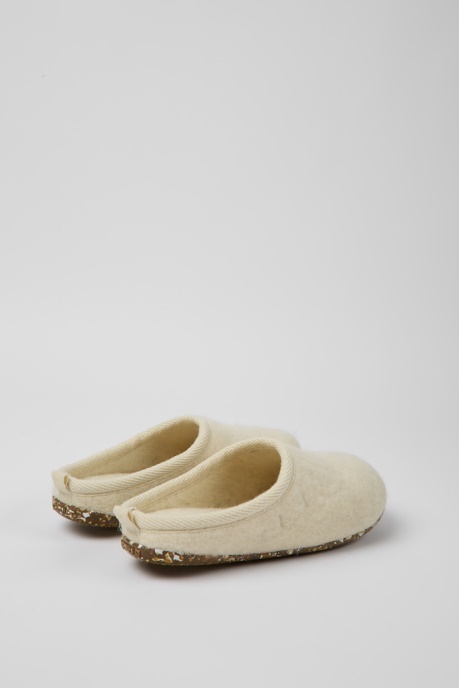 Design Wabi Beige Wool Slippers For Women Camper AU
