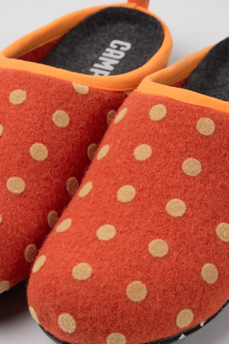 Design Wabi Orange And Brown Wool Women's Slippers Camper AU
