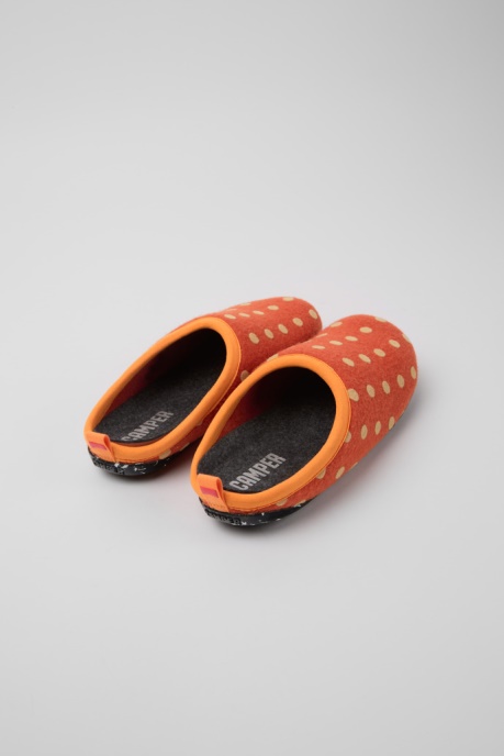 Design Wabi Orange And Brown Wool Women's Slippers Camper AU