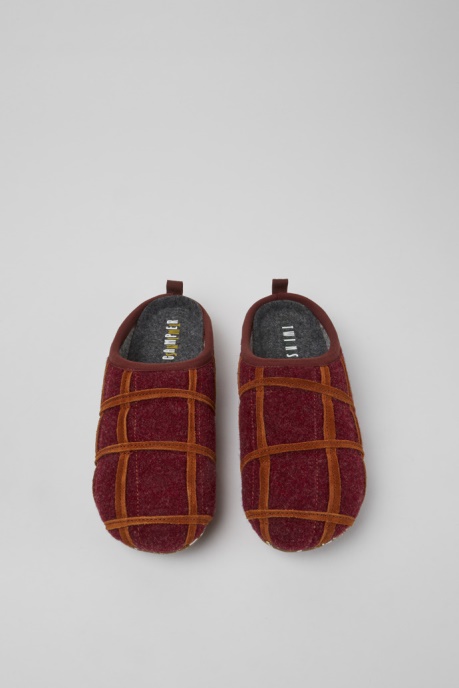 Twins Burgundy Wool Women's Slippers Exclusive Camper AU