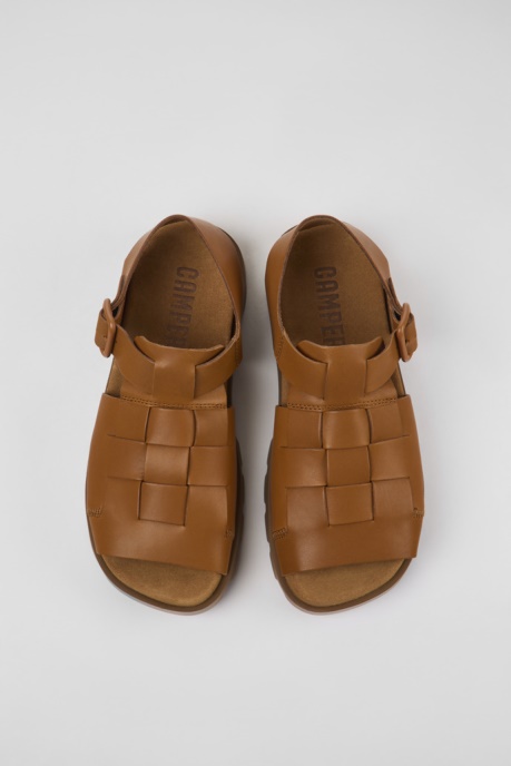 Design Brutus Sandal Brown Leather Sandals For Men Camper AU