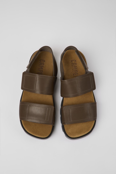 Brutus Sandal Brown Leather Sandals For Men Camper AU New Arrivals