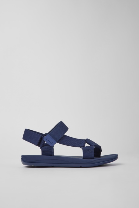 Camper AU Design Match Blue Textile Sandals For Men