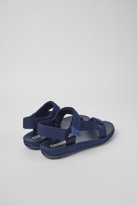 Camper AU Design Match Blue Textile Sandals For Men