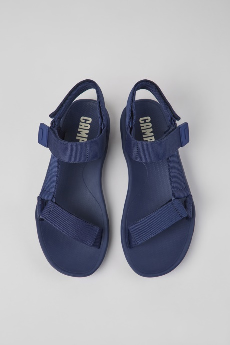 Camper AU Design Match Blue Textile Sandals For Men