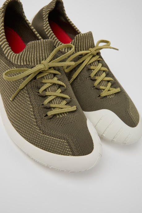 Exclusive Camper AU Path Green And Yellow Textile Sneakers For Men