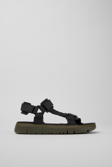 Camper AU Design Oruga Black Leather Sandals For Men