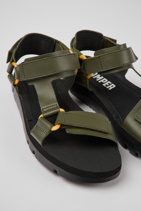 Oruga Green Leather Sandals For Men Camper AU New Arrivals