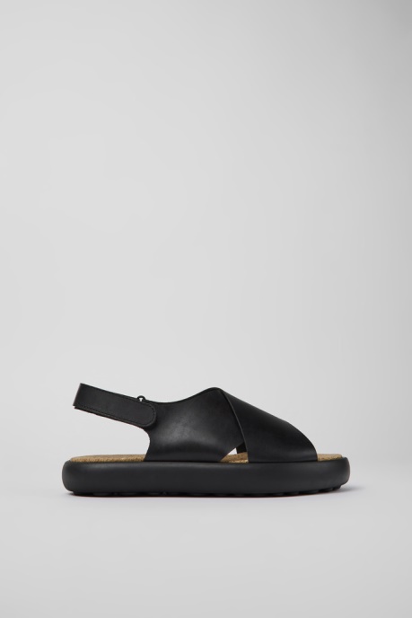 Pelotas Flota Black Leather Sandals For Men Exclusive Camper AU