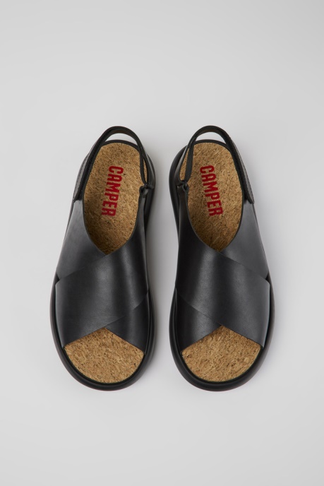 Pelotas Flota Black Leather Sandals For Men Exclusive Camper AU