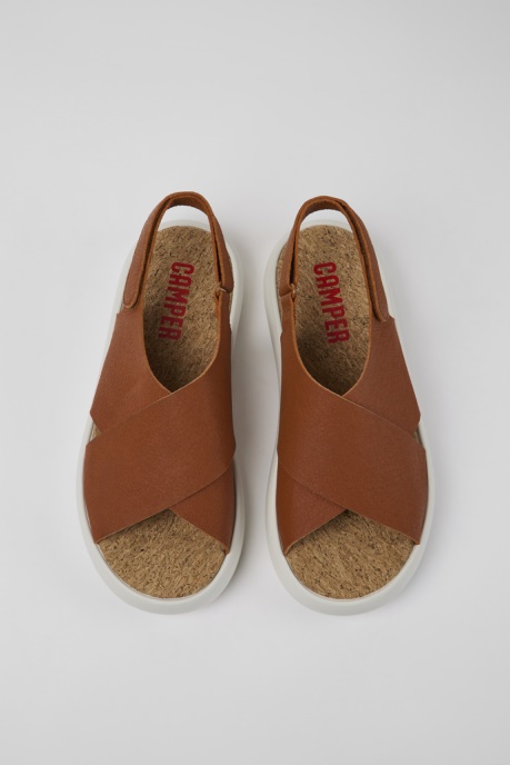 Pelotas Flota Brown And White Leather Sandals For Men Camper AU New Arrivals