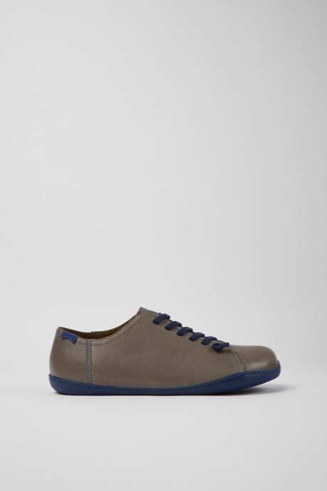 Design Peu Gray Leather Shoes For Men Camper AU