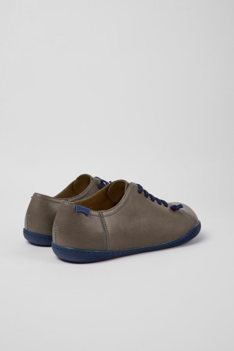 Design Peu Gray Leather Shoes For Men Camper AU