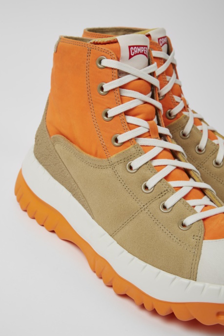 Camper AU Design Teix Orange And Beige Ankle Boots For Men